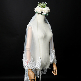 Velo da sposa elegante velo corto vero velo fotografico uno strato di velo da sposa bianco avorio - Pagina 3