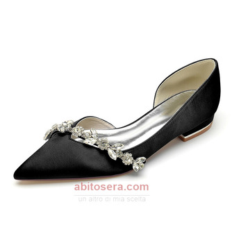 Scarpe da donna a punta piatta classiche scarpe da sposa in raso con strass - Pagina 8