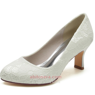 Scarpe da sposa in pizzo sandali con tacco alto bianchi scarpe da banchetto scarpe da sposa - Pagina 9