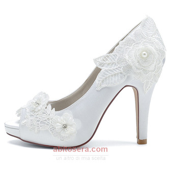 Scarpe da sposa da donna con bocca bassa e testa di pesce tacchi alti con strass scarpe singole da damigella d'onore sandali da banchetto - Pagina 3