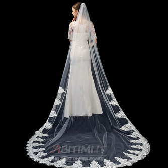 Velo da sposa bianco avorio puro velo da sposa di fascia alta in pizzo applique lungo 3 metri accessori da sposa velo - Pagina 1