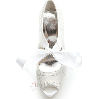 Scarpe da donna eleganti con tacco alto e plateau impermeabili con cinturino in raso, scarpe da banchetto, scarpe da sposa - Pagina 5