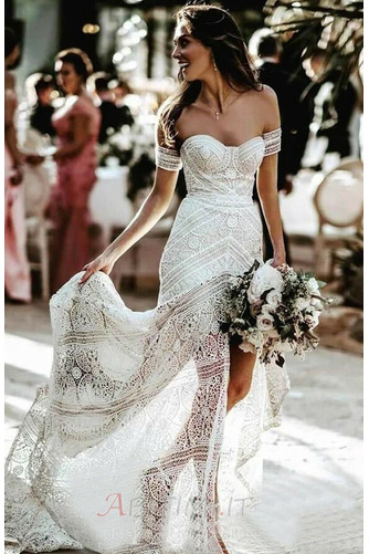 Vestito da sposa Sirena Chiusura lampo Fronte anteriore Pizzo - Pagina 1