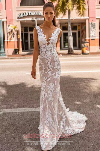 Vestito da sposa Senza schienale Pizzo Vita naturale Primavera - Pagina 1