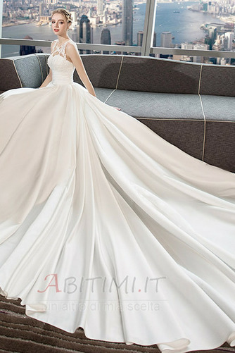 Vestito da sposa Senza schienale A-line Applicato Formale Raso - Pagina 5