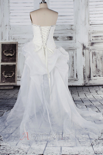Vestito da sposa Asimmetrico Esclusivo Bianca Senza maniche Spiaggia - Pagina 3