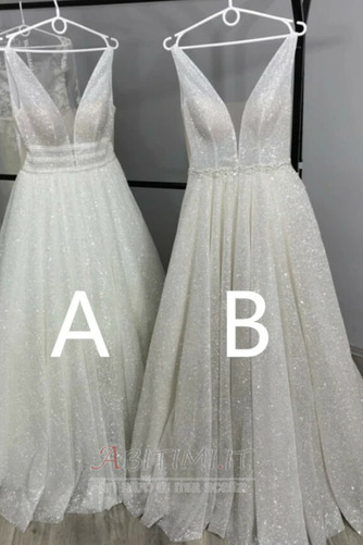 Vestito da sposa Scollo a v Senza maniche Sala Lunghezza piano - Pagina 2