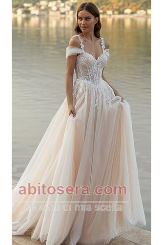 Abito da sposa Tulle Primavera Vita naturale Fuori dalla spalla - Pagina 1