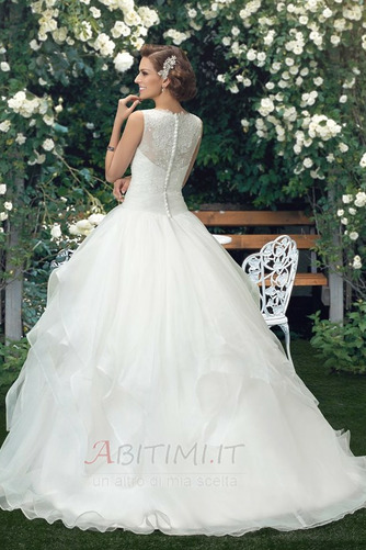 Vestito da sposa A-line Chiusura lampo Bateau Medio Pomposo All Aperto - Pagina 3