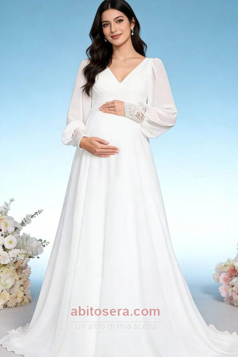 Abito da nozze Premaman Drappeggiato Impero Elegante Spazzare treno - Pagina 2