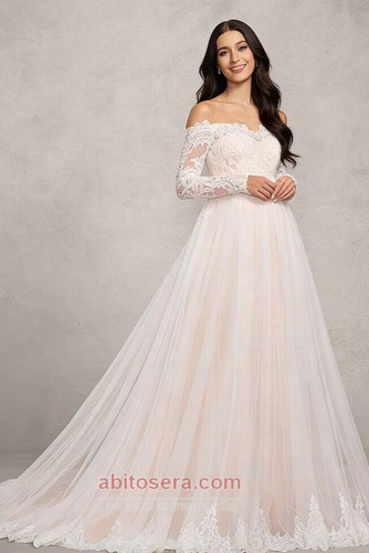 Abito da sposa Maniche lunghe Vita alta Vita dell'Impero lussi - Pagina 2