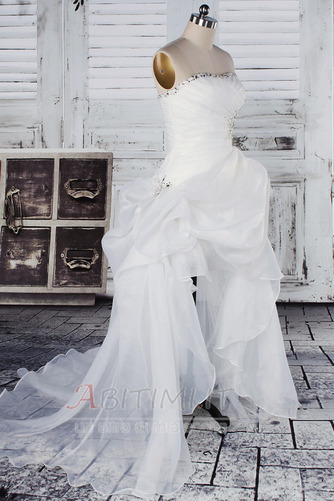 Vestito da sposa Asimmetrico Esclusivo Bianca Senza maniche Spiaggia - Pagina 2