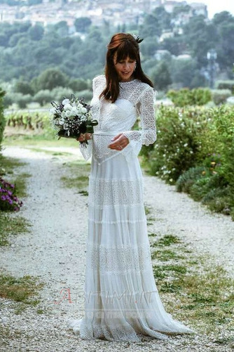 Abito da sposa Vedere attraverso Pera Vita naturale Merletto Sala - Pagina 3