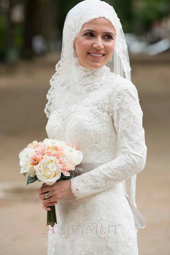 Vestito da sposa Inverno Coda A Strascico Cappella Applicato Con il velo - Pagina 4