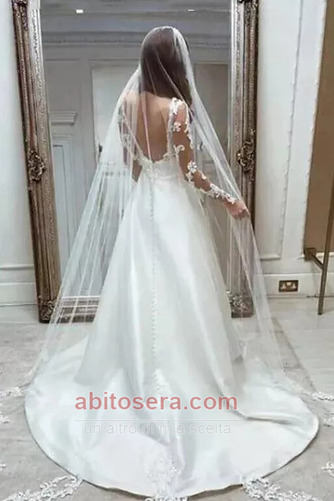 Vestito da sposa Semplici Profondo scollo a v Scollo a v Maniche lunghe - Pagina 3