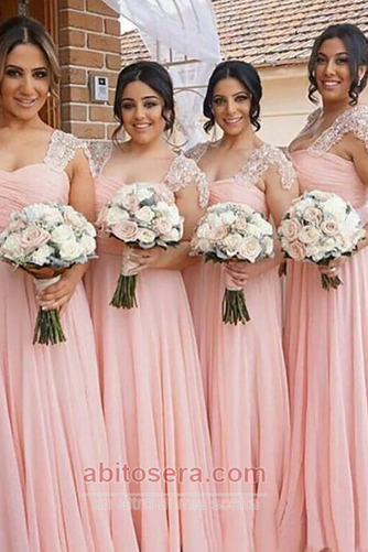 Abito da damigella d'onore Piazza Corsetto pieghettato Maniche cotta - Pagina 2