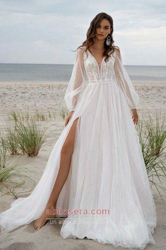 Vestito da nozze Vendita A-line Spiaggia Applicato Autunno Sexy - Pagina 1
