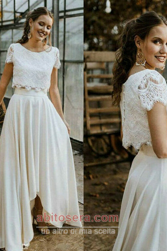 Abito da sposa Asimmetrico Vita naturale Alto coperto Maniche corte - Pagina 4