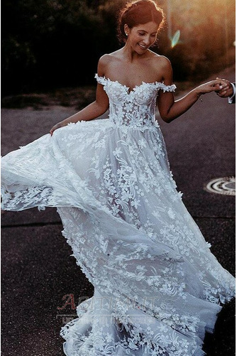 Abito da sposa A-line Primavera Applicato Tulle Senza maniche - Pagina 1