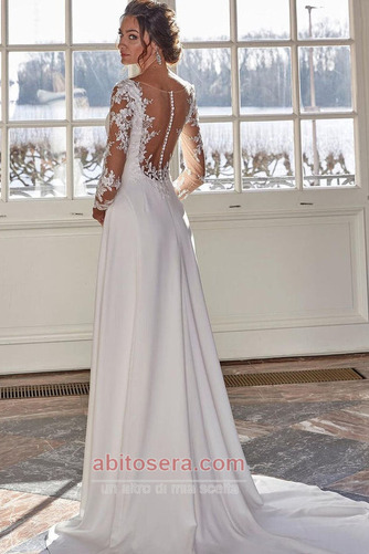 Abito da sposa Primavera Guaina Lungo Satin Applicato Spiaggia - Pagina 2