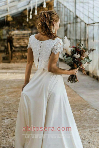 Abito da sposa Asimmetrico Vita naturale Alto coperto Maniche corte - Pagina 2