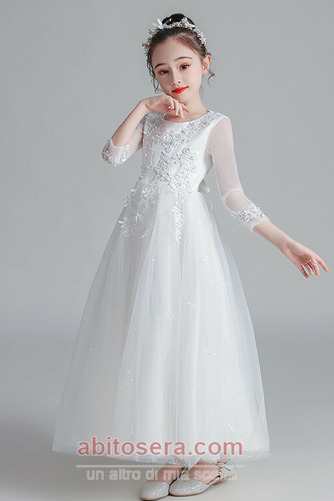 Vestito dalla bambina Matrimonio Inverno Perline Vendita Maniche lunghe - Pagina 1