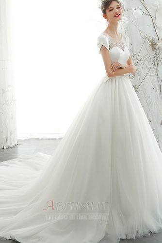 Vestito da nozze Tulle lussi Autunno A-line Vita naturale Perline - Pagina 4