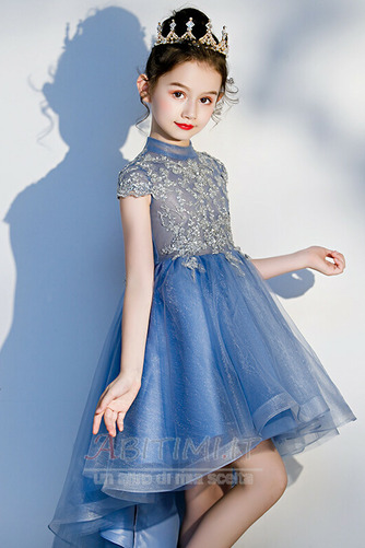 Vestito dalla bambina Asimmetrico Perline Primavera Collo alto - Pagina 4