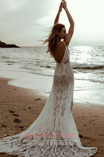 Vestito da sposa Pizzo Senza maniche Cameriera di mare Vita naturale - Pagina 2