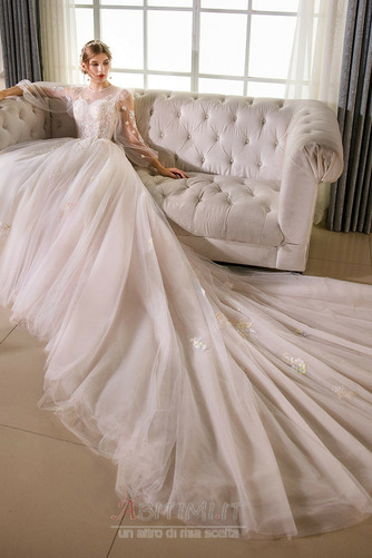 Vestito da sposa A-line Maniche lunghe Maniche illusione Formale - Pagina 3