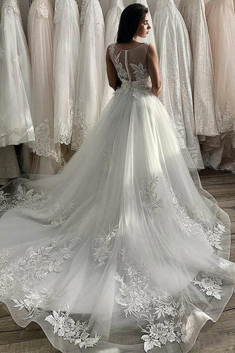 Vestito da sposa Formale Pulsante Senza maniche Raso Medio Bateau - Pagina 2