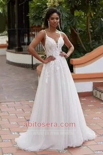Vestito da sposa Vita naturale Elegante Strascico spazzata A-line - Pagina 1