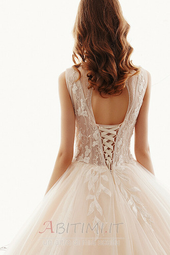 Vestito da sposa A-line Con fiocchi Lunghezza piano Formale Multi-strato. - Pagina 6