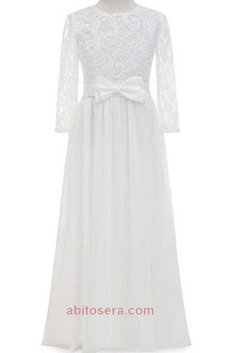 Vestito da fiore ragazza Pizzo Senza maniche Semplici Chiffon - Pagina 5