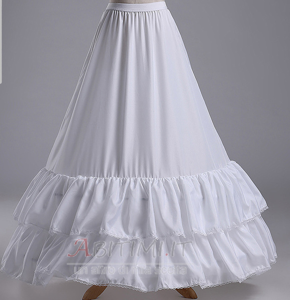 Vestito da cerimonia nuziale del petticoat nuziale del merletto che borda il taffettà lungo del poliestere